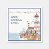 カスタム航海の灯台 スタンダードカクテルナプキン (正面)