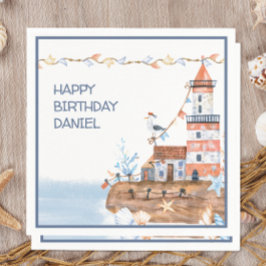 カスタム航海の灯台 スタンダードカクテルナプキン