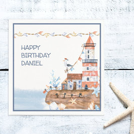 カスタム航海の灯台 スタンダードカクテルナプキン