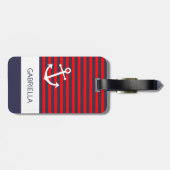 カスタム航海の赤白青ストライプの型 ラゲッジタグ (裏面横)