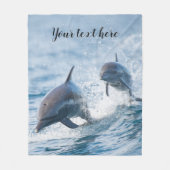 カスタム航海のBottlenose Dolphins写真 フリースブランケット (正面)