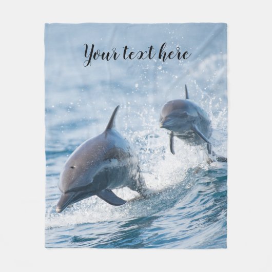 カスタム航海のBottlenose Dolphins写真 フリースブランケット (正面)