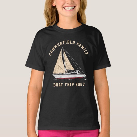 カスタム航海のMatching Family Boat Trip T-Shirt Tシャツ (正面)
