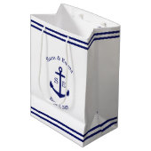 カスタム航海アンカー（白と青） ミディアムペーパーバッグ (正面アングル)