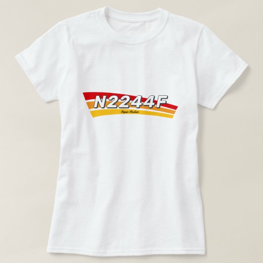 カスタム航空機ナンバーのTシャツ Tシャツ (デザイン正面)