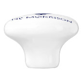 カスタム船の名航海の前いかりネイビーブルー白 セラミックノブ (側面)