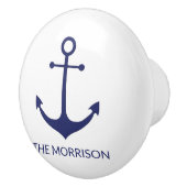 カスタム船の名航海の前いかりネイビーブルー白 セラミックノブ (右)