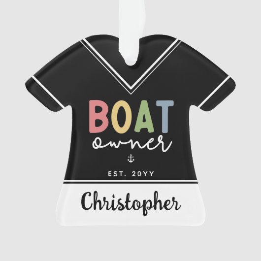 カスタム船主が新しい船主ギフトを設立 オーナメント (正面)