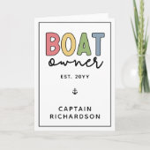 カスタム船主が新しい船主ギフトを設立 カード (正面)