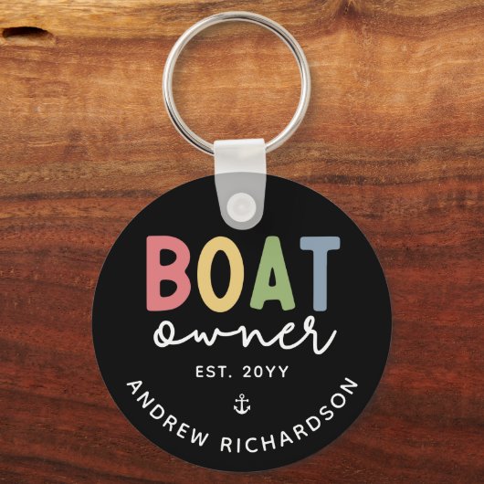 カスタム船主が新しい船主ギフトを設立 キーホルダー (正面)