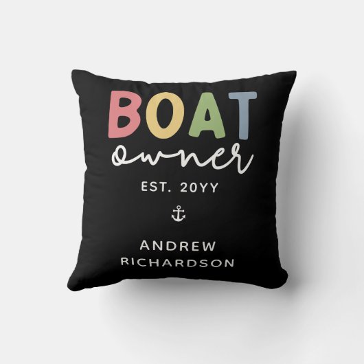 カスタム船主が新しい船主ギフトを設立 クッション (裏面)
