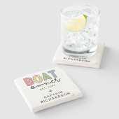 カスタム船主が新しい船主ギフトを設立 ストーンコースター (横)