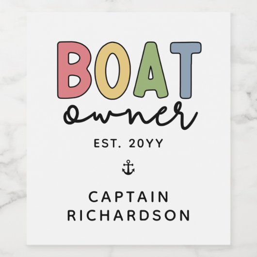 カスタム船主が新しい船主ギフトを設立 ワインラベル (シングルラベル)