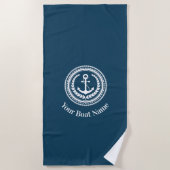 カスタム船名いかりビーチタオル ビーチタオル (正面)