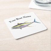 カスタム船名ツナコースター スクエアペーパーコースター (アングル)