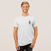 カスタム船名 アンカー トライブレンドTシャツ (正面全面)