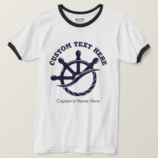 カスタム船長ボート海事ギフト Tシャツ (デザイン正面)
