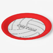 カスタム色と文字バレーボール紙パーティープレート ペーパープレート (アングル)