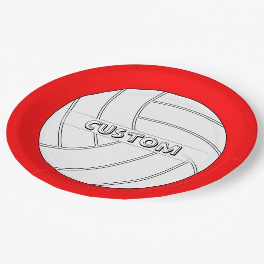 カスタム色と文字バレーボール紙パーティープレート ペーパープレート (アングル)