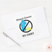 カスタム色の乳製品アレルギー警告パーソナライズされた子 スクエアシール (封筒)