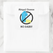 カスタム色の乳製品アレルギー警告パーソナライズされた子 スクエアシール (バッグ)