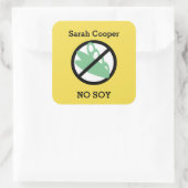 カスタム色の大豆アレルギパーソナライズされたー スクエアシール (バッグ)