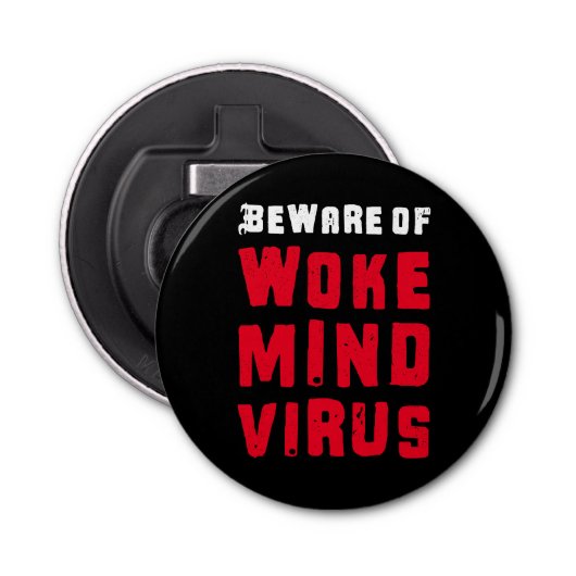 カスタム色の注意覚えた心のウイルス赤ブラック 栓抜き (正面)