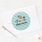 カスタム色の牛飛んでいる牛カットケータリング ラウンドシール (封筒)