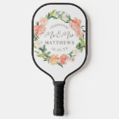 カスタム色の結婚赤面フローラ ピックルボールラケット (裏面)