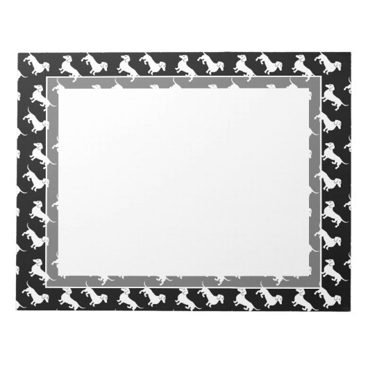 カスタム色のdachshundパターン ノートパッド (正面)