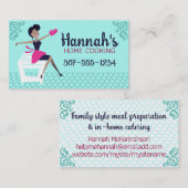 カスタム色アフリカ系アメリカ人女性料理ベーキング 名刺 (正面/裏面)