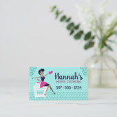 カスタム色アフリカ系アメリカ人女性料理ベーキング 名刺 (スタンド正面)