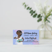 カスタム色アフリカ系アメリカ産ベーカリーのミキシングボウル 名刺 (スタンド正面)