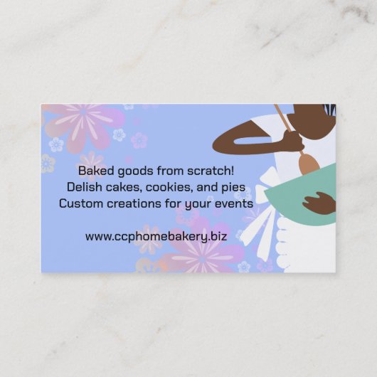 カスタム色アフリカ系アメリカ産ベーカリーのミキシングボウル 名刺 (裏面)