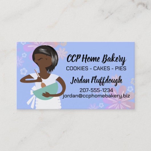 カスタム色アフリカ系アメリカ産ベーカリーのミキシングボウル 名刺 (正面)