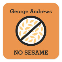 カスタム色ゴマアレルギーパーソナライズされた子