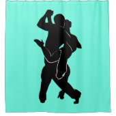 カスタム色シャワーカーテンカップルTanngoダンサー シャワーカーテン (正面)