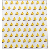 カスタム色シャワーカーテンリトルイエローアヒル シャワーカーテン (正面)