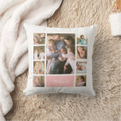 カスタム色スクリプエレガントトファミリー写真コラージュ クッション (ブランケット)