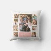 カスタム色スクリプエレガントトファミリー写真コラージュ クッション (裏面)