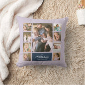 カスタム色スクリプエレガントトファミリー写真コラージュ クッション (ブランケット)