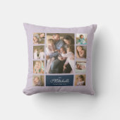 カスタム色スクリプエレガントトファミリー写真コラージュ クッション (正面)