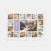 カスタム色スクリプエレガントトファミリー写真コラージュ フリースブランケット (正面(横))