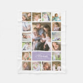カスタム色スクリプエレガントトファミリー写真コラージュ フリースブランケット (正面)