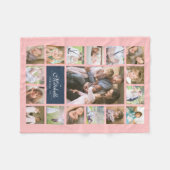 カスタム色スクリプエレガントトファミリー写真コラージュ フリースブランケット (正面(横))