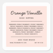 カスタム色スクリプト行の原料リスト スクエアシール (正面)