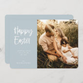 カスタム色スクリプモダントハッピーイースター写真 シーズンカード (正面/裏面)