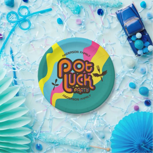 カスタム色パーソナライズされたポット運の食品パーティー ペーパープレート (パーティー)