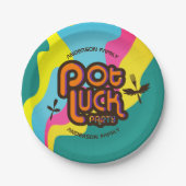 カスタム色パーソナライズされたポット運の食品パーティー ペーパープレート (正面)