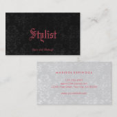 カスタム色フランスのゴシックDamask Stylistテンプレート 名刺 (正面/裏面)